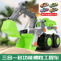 Oversized excavator toy engineering car Childrens inertial garbage dump bucket mixing crane shovel car boy