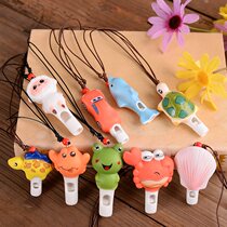 Ceramic Mouth Whistle Baby Cartoon tip Tong Kindergarten Safe ceramic harmonica Whistle Necklace Pendant Pendant Pendant