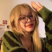 Anti-blue glasses myopia female can match the degree of Korean version of the tide Net red BAO WEN plain face flat light glasses frame big face thin