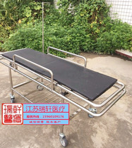Stainless steel man transport vehicle emergency stretcher car surgical cart hospital cart big wheel small wheel