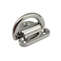 Stainless steel 316 mirror polished D-shaped buckle yacht ground make yacht bolt rope fixing ring trailer pull ring