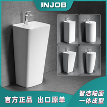 One column basin floor type ceramic cylindrical wash basin vertical column wash basin balcony vertical small apartment Basin