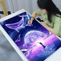 Digital Oil Painting Diy Oil Color Painting Cartoon Crossfill Color Healing Desulting Hand Drawing Custom Painted color Fill watercolor painting