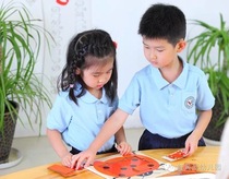Red yellow and blue kindergarten summer teacher garden clothing parent-child Garden early education institution kindergarten teacher work clothes customization