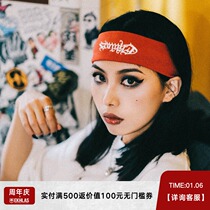 Double-headed Yan EKHLAS tattoo tattoo rock skateboard hip-hop rap thread sports hair band couple men and women hair hoops