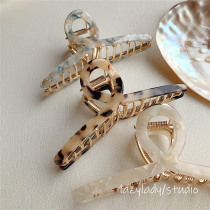 LadyLady Acetic acid large grab clip Alloy splicing shark clip Bath hairpin Ins grab clip Net red Headdress