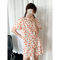 MorningHaze MH Home Nightdress Pajamas Home Clothes Cute Thin Short Sleeve Loose Pajamas Women Summer