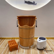 Head soup special foot therapy bucket Foot bath bucket Oak foot wash headband fumigation high solid wood foot wash bucket