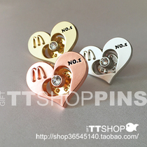 McDonalds mcd peach heart metal hollow badge medal badge pins-classic diamonds a total of three