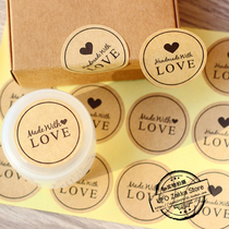 Kraft paper Handmade With love Kraft paper sealing stickers Handmade soap stickers gift stickers 360 price