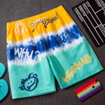 Summer new beach pants mens quick-drying full net trend loose swimming trunks personality funny cartoon printed shorts