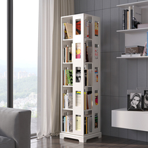 Simple American full solid wood rotating bookshelf 360 degrees floor bookcase student home bookcase creative small shelf
