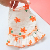Dog Princess Dresses Flowers Sunscreen Teddy Beaume Cat Summer Thin pet clothes Small dog summer clothes