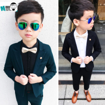 2021 Autumn Winter Handsome Boy Clothing Boy Little Suit Suit Children Foreign Air Gown Flower Boy Acting Out