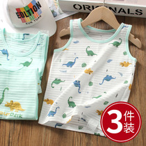 Boys camisole pure cotton thin section 2021 summer new childrens baby bottom top summer sleeveless t-shirt