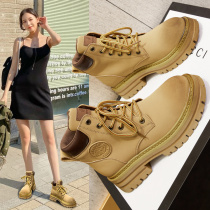 Explosion Street Leather Yellow Martin Boots Woman thick-sole Englishboots Summer Breakthrough Red Mountain Boots