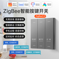 Graffiti Zigbee Smart Switch Voice Control Panel Single Fire Four Open Little Love Sky Cat Elf Hotel Folk