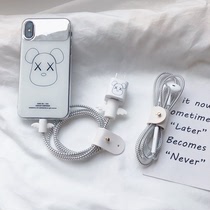 kaws violent bear suitable for Apple XS XR data cable protective cover max mobile phone charger sticker headset
