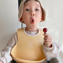 Swedish Babybjorn Baby Dinner Bib Round Mouth Baby Boy Eating Dinner Pocket Silicone Waterproof Kid Dinner Pocket