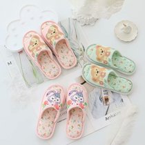 Cute cartoon flower rabbit girl heart spring and autumn open toe home Fish Mouth slippers female