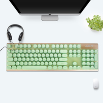 Leibai GK500 round keycap vintage HP Steampunk mechanical keyboard protective film for gaming desktop computer female