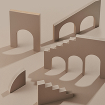 DNJ home photo photography Morandi background solid color creative three-dimensional geometric space props mother and baby makeup skin care