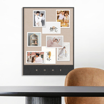 Find the cork board Photo Wall non-punching ins Wind desktop decoration wall background wall photo frame combination Photo Wall