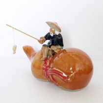New ceramic crafts gourd old man fishing Weng simulation fish tank landscaping decoration aquarium ornaments