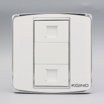Type 86 two-position telephone socket panel steel frame white CAT3 dual-port RJ11 voice telephone line interface wall socket
