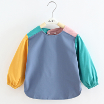 Baby bib coat autumn and winter long sleeve childrens apron baby waterproof eating anti-dressing Kindergarten dress dress