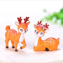 Christmas Elk Deer Cake Decoration Swing Piece Cute Cartoon Small Animal Meu Deer Christmas Decorations Plug-in Pendulum