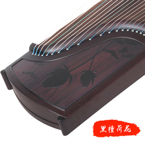 Tianzhong guzheng Lotus relief craft grade test performance one step in place Qin black sandalwood Lotus zither code