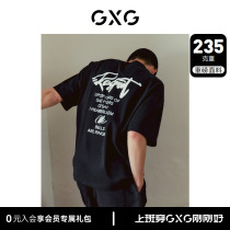 GXG Mens Blown Collection Short Sleeve American T - shirt behind fashion printing for the summer 2023 new product