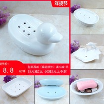 Ceramic craft drain soap dish laundry soap box with water leak hole soap tray handmade soap rack Nordic bathroom