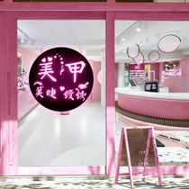 Customized Creative Nail Shop Signature Front Desk Image Wall Glowing Light Box Embroidery Beauty Salon led Billboard