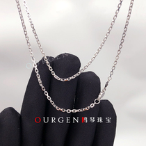 Platinum PT950 abalone buckle necklace square O boutique cross ten thousand character card chain length cm spot Ouqin