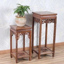  Chicken wing wood living room flower rack Mahogany Chinese rectangular bonsai rack storage rack decoration rack Solid wood flower stand base