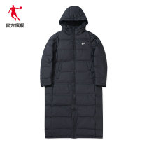Jordan down clothes woman 2022 spring new medium long style jacket plus suede warm and casual sports even cap windproof
