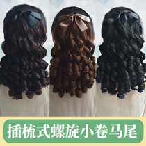 Roman roll wig Princess roll ponytail court Bow wig wig fritters roll film cheongsam Republic curly hair