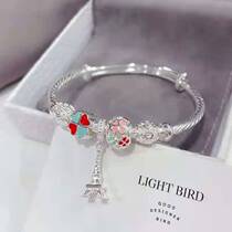 Silver bracelet female sterling silver 9999 ladies transport Clover love young girl gift lover solid