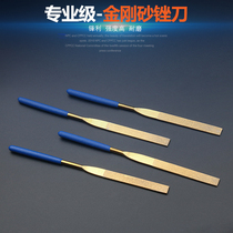  Titanium-plated file electroplated diamond file glass jade assorted flat file semicircular file file set