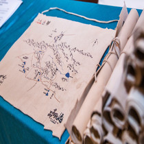Retro parchment paper writing hand-painted map treasure map invitation letter certificate wine bicycle company marketing activities customization