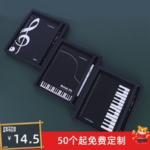 2021 note notebook set A5 creative piano birthday notebook gift box student music stationery customization