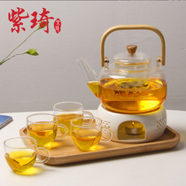 Tea set Household light luxury afternoon tea set Tea stove Candle heating base Exquisite tea set High temperature resistant set