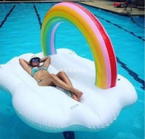 Water adult super large 4 people inflatable rainbow clouds floating row Rainbow floating row arch floating pad Inflatable floating bed