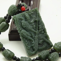 Jade Guan Gong Pendant Mens Double-sided Jade Peiyu and Tian Jade Eighteen Luohan Necklace Jade Pendant Mens