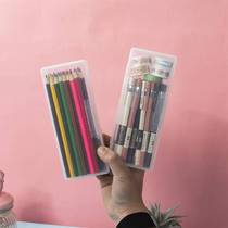 Transparent Plastic Pencil Pencil Case Large Capacity Student Sketch Mark Pen Color Painting Fine Art Supplies Containing box