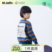 Marmaladin Boy dress Male Boy Short Clothing 2022 Spring Dress New Artist Stickup Printed Round Collar Striped Shirt