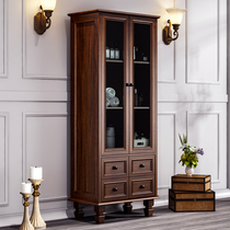 American bathroom side cabinet storage storage storage cabinet study toilet toilet side cabinet living room solid wood floor standing Cabinet