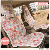 Cotton car seat cushion four seasons cushion cotton all-inclusive fabric seat cushion cover girl lace seat cover universal car cushion